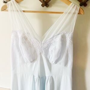 Artemis Powder Blue Vintage Boudoir Feminine Nightgown Chemise